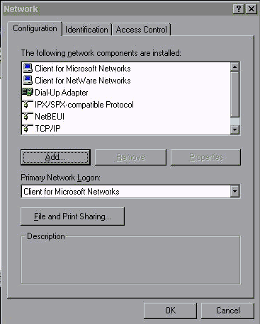 Click on the network ICON in control panel,  Select Configuration  Panel